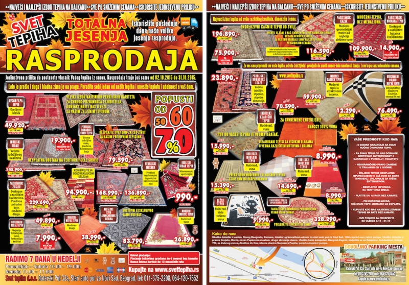 ISKORISTITE POSLEDNJE DANE NAŠE VELIKE JESENJE RASPRODAJE!